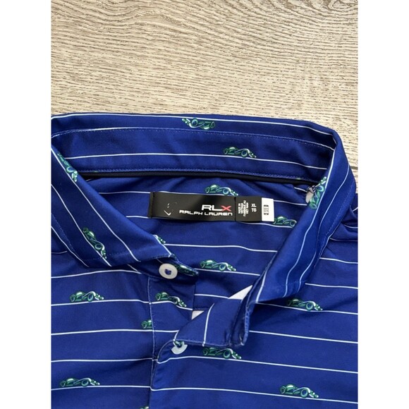 RLX Ralph Lauren Golf Polo Men XL Cars Auto Race Performance Stretch Shirt AOP - Picture 3 of 7